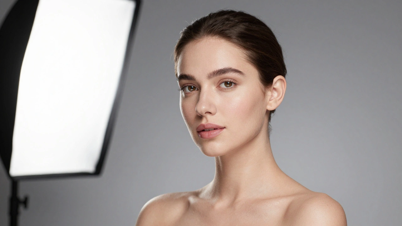 Professional portrait of a woman with balanced natural skin tones.