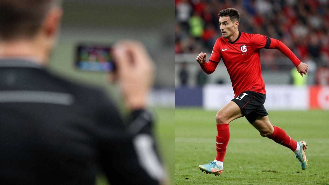 Comparison between a blurry photo with focus error and a sharp sports action shot.