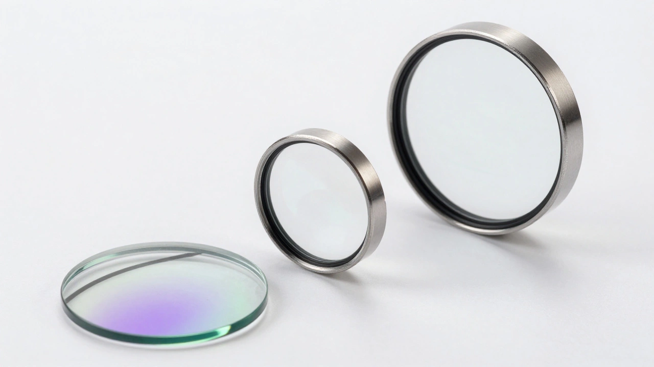 Comparison of glass lenses showing chromatic aberration vs clarity