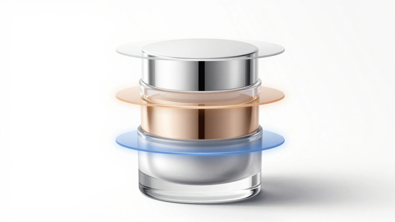 Conceptual graphic showing three exposure layers blending into one product image