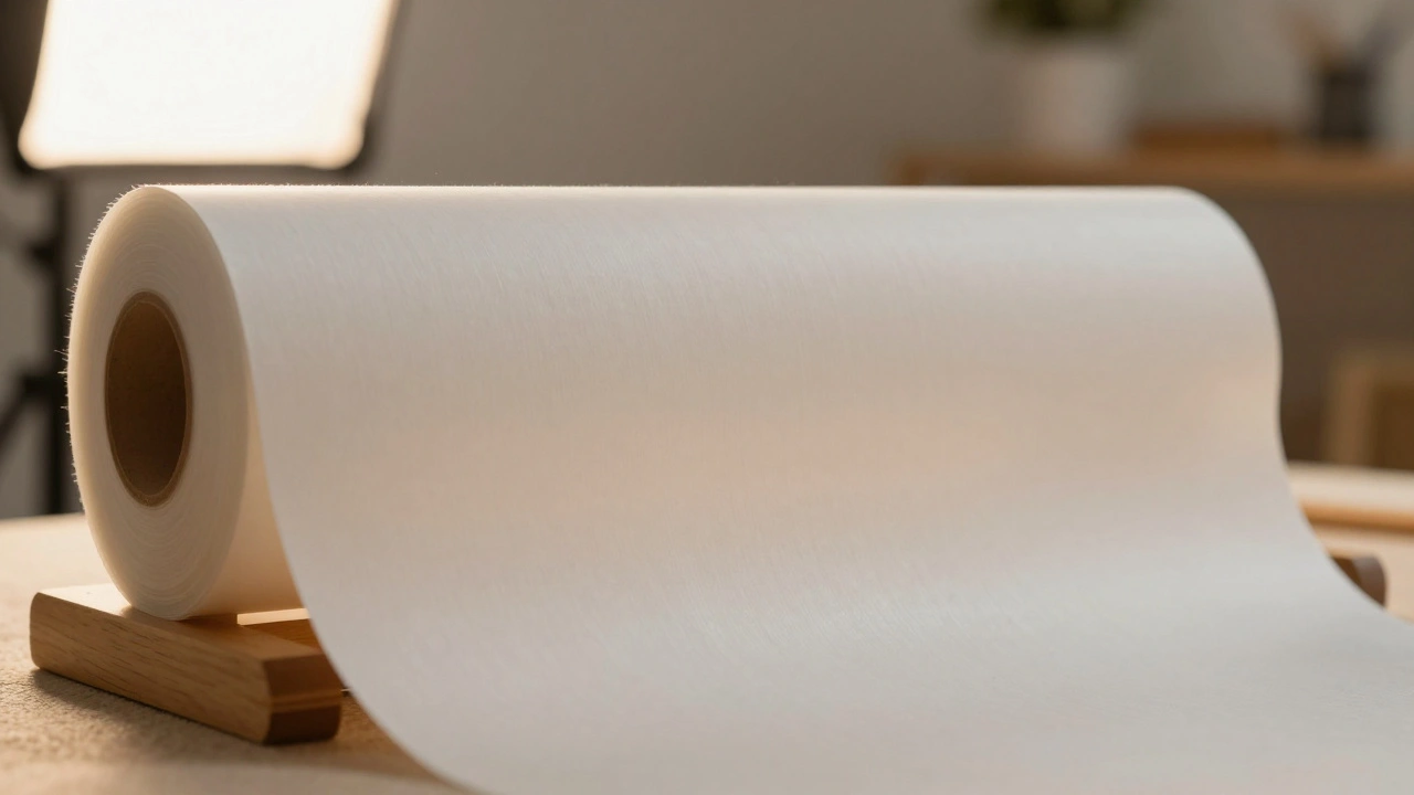 DIY seamless paper setup with soft lighting in home studio