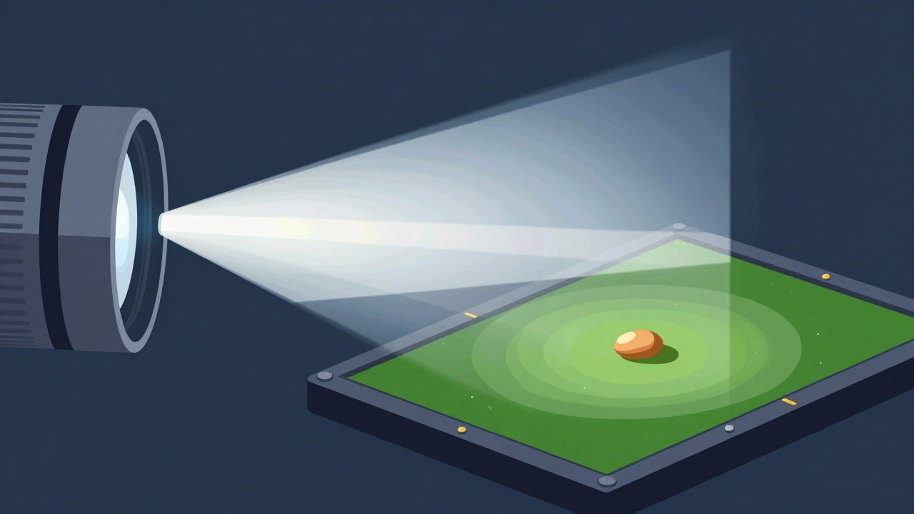 Illustration of light projecting a life-size image onto a sensor