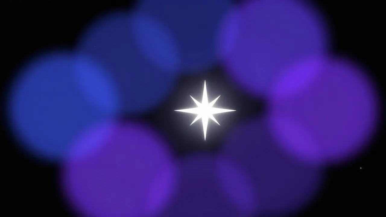 Abstract comparison of a sharp star with diffraction spikes versus blurry circles