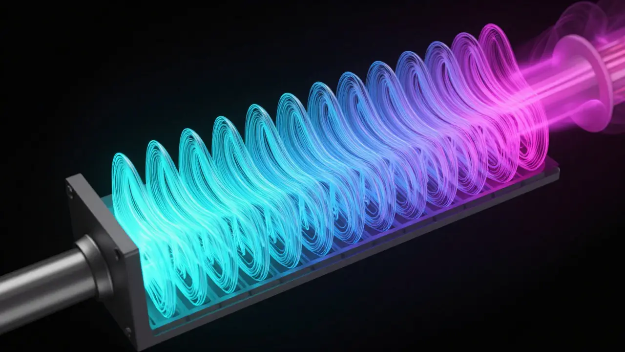 Abstract illustration of infrared sensor detecting heat waves