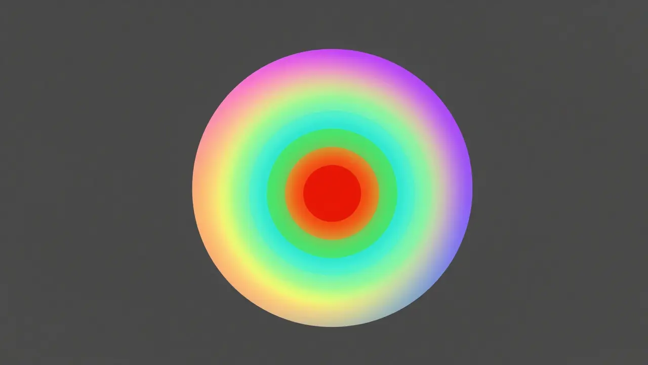 Abstract illustration of three nested shapes representing different color gamuts
