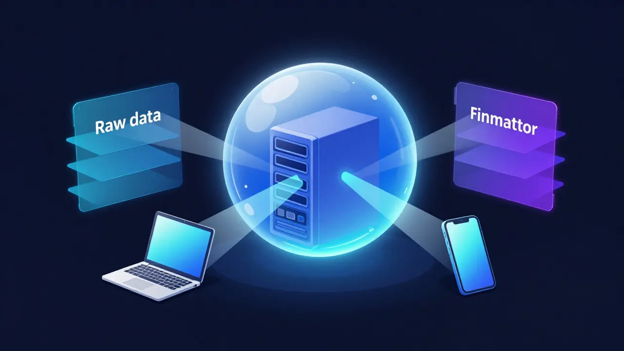 Conceptual illustration of cloud storage connecting devices for photo delivery