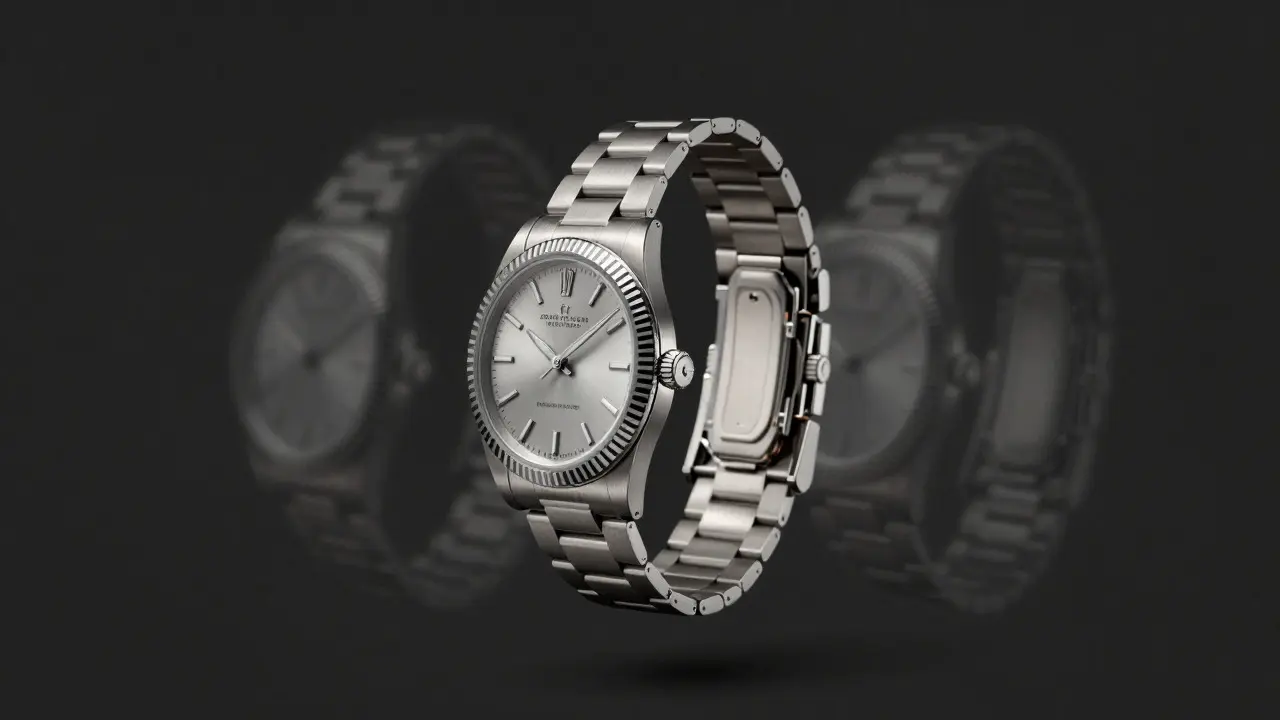 Conceptual visualization of focus stacking on a luxury wristwatch