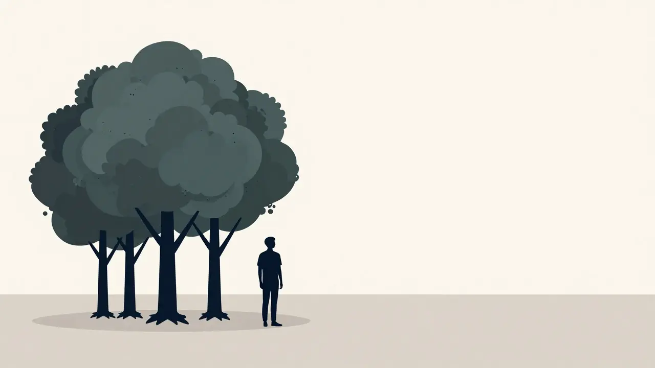 Minimalist illustration of two figures showing proximity and isolation
