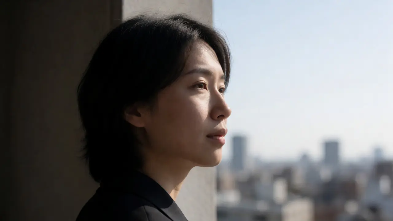 Portrait subject in open shade facing the sky for flattering, shadow-free lighting.