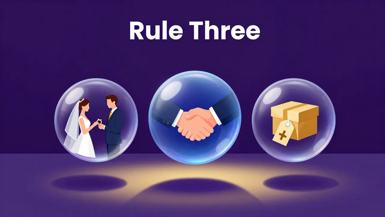 Three glowing orbs representing wedding, corporate, and commercial photography value tiers