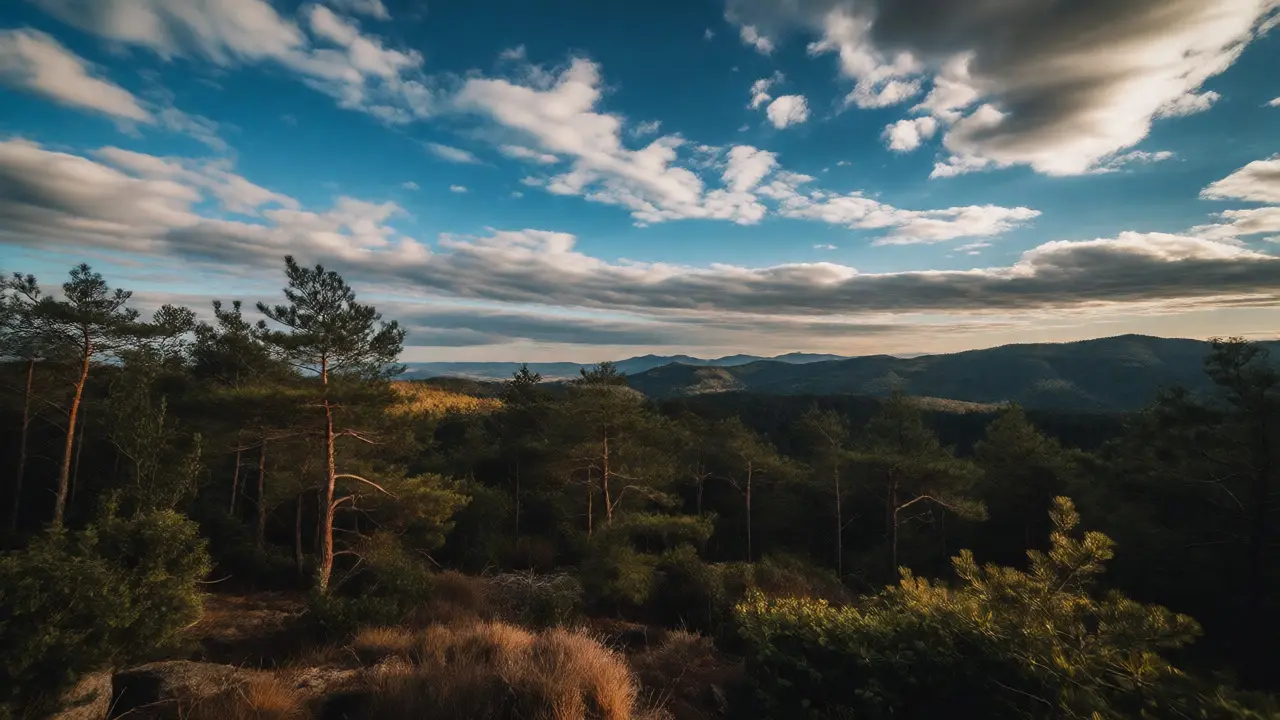 Balanced landscape photo with detailed sky and foreground textures