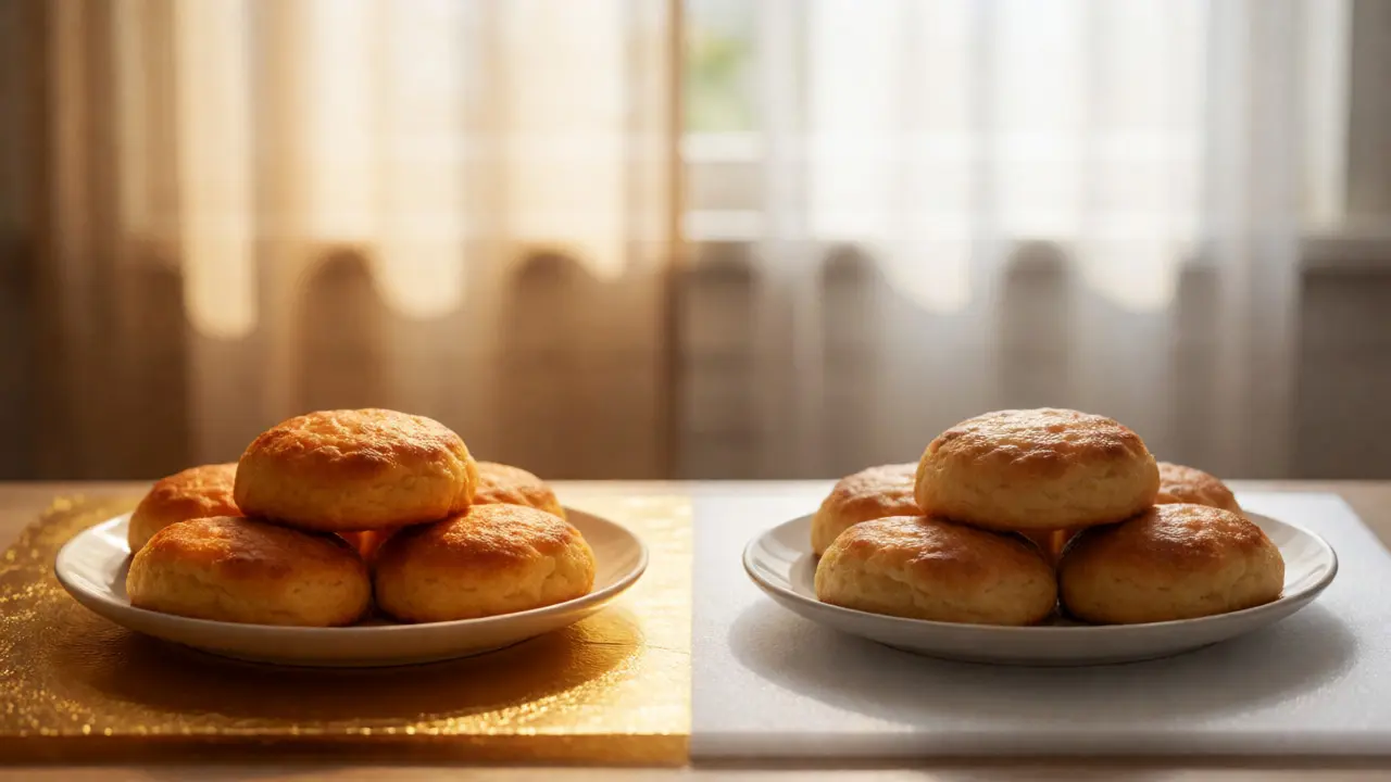 Comparison of gold versus white reflectors on baked goods
