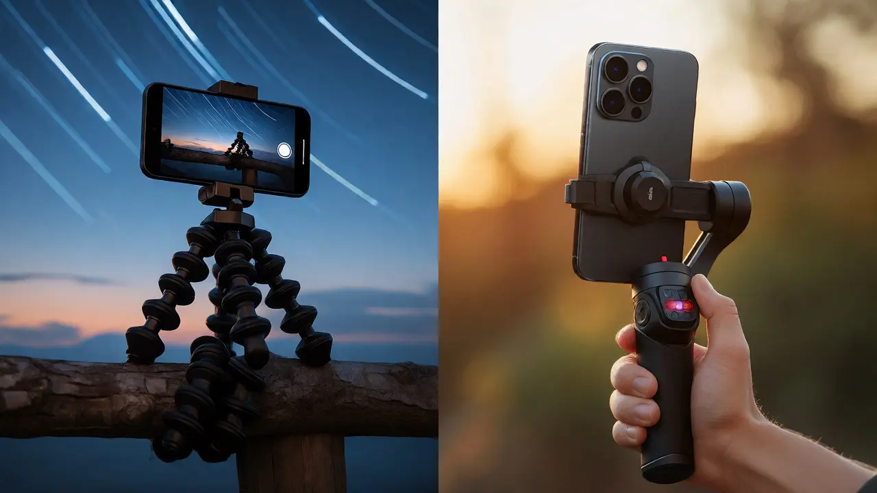 Comparison of tripod night shot and gimbal day shot