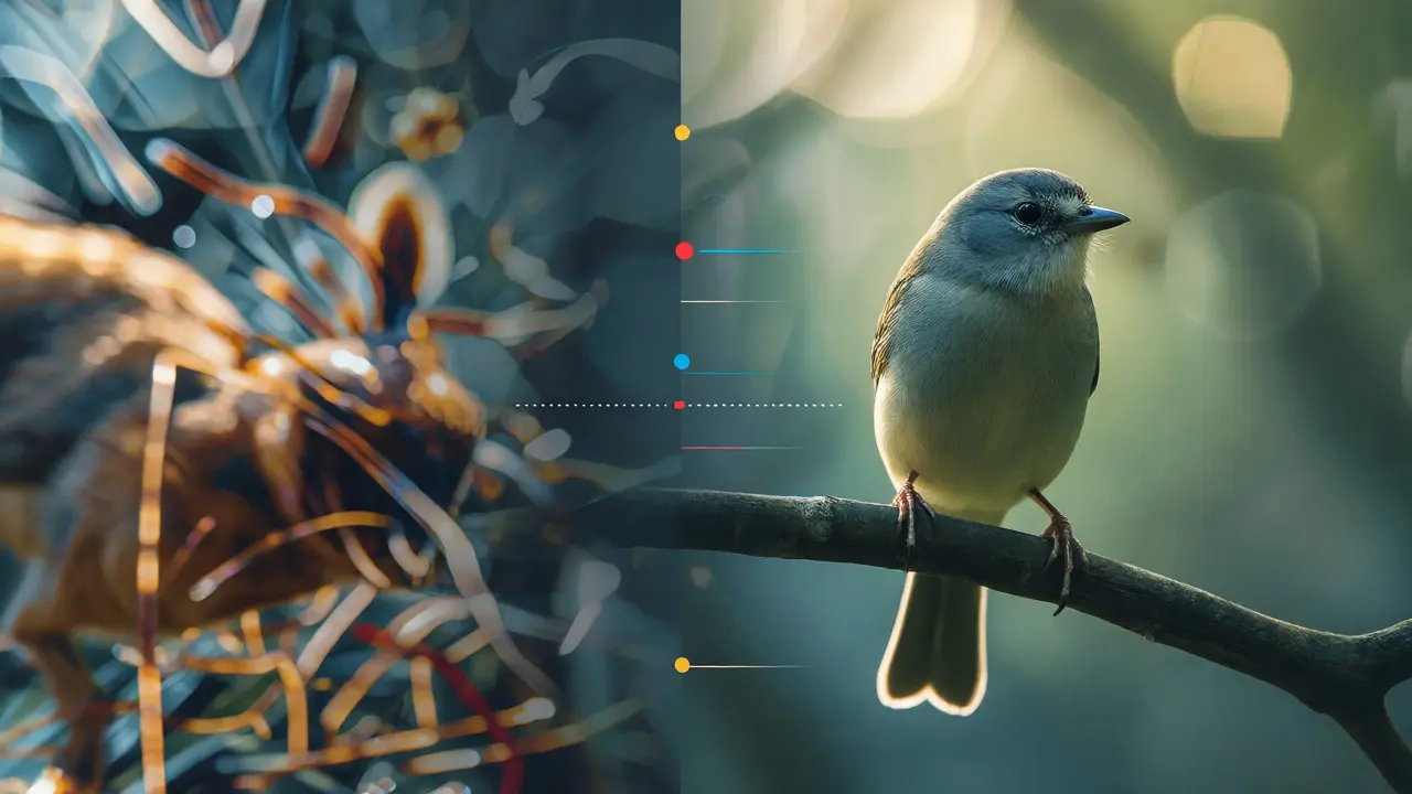 Conceptual art showing the difference between disturbing and respecting wildlife