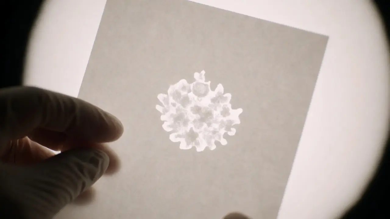 Diffused light illuminating internal structures of ice crystals
