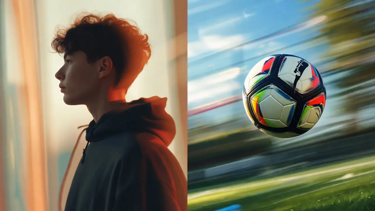 Side-by-side comparison of a blurred-background portrait and a frozen-motion sports shot.