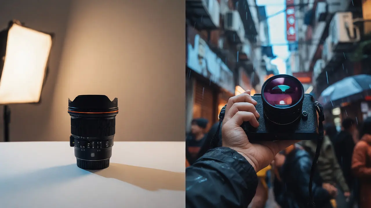 Studio lens vs street lens with protective filter comparison