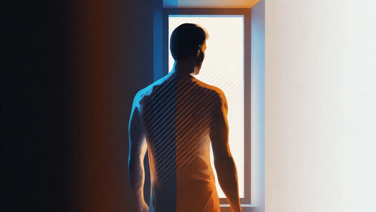 Conceptual image of zebra patterns on skin tones against a gradient