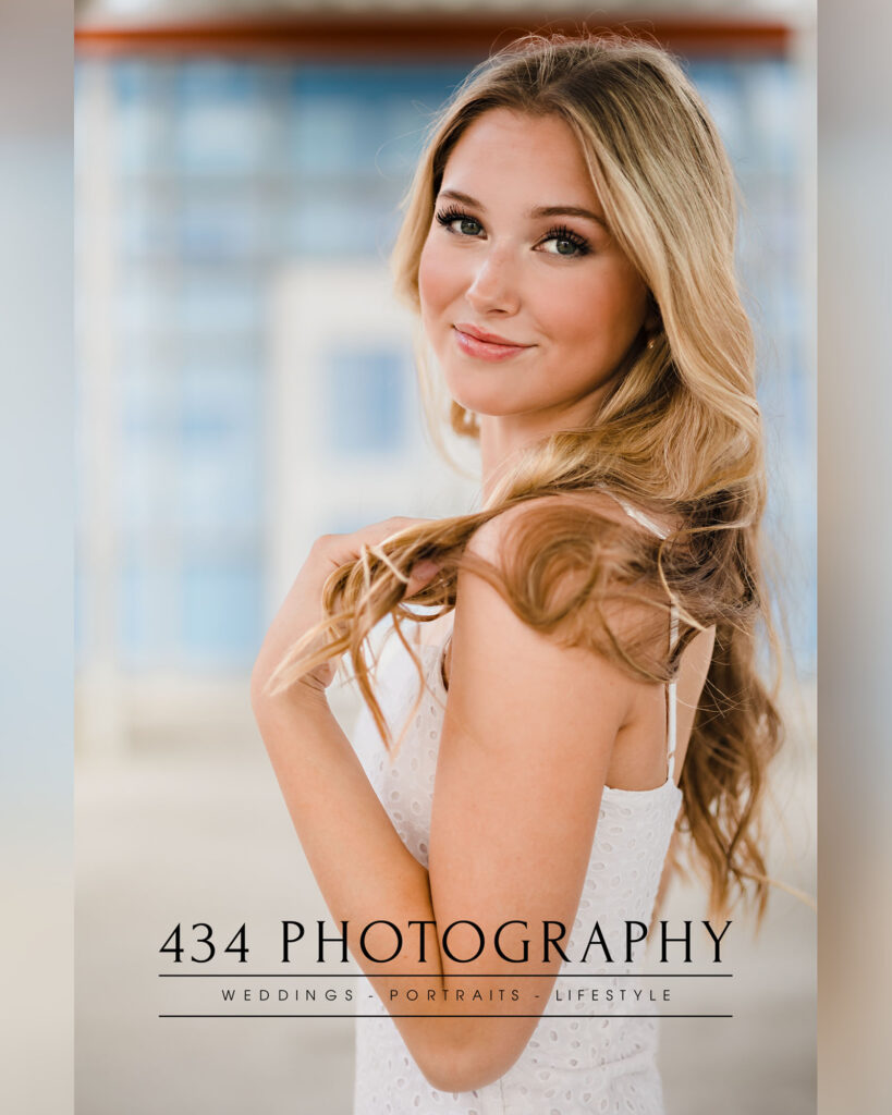 An oviedo Senior portrait session with a girl at hagerty high school