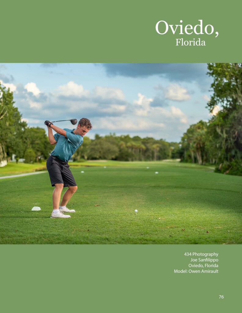 Senior Year Magazine featuring 434 Photography with a photo of a golfer